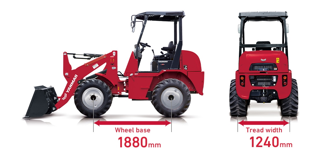 Dimensiones del Yanmar V4-7: vista lateral y trasera